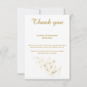 ELEGANT SIMPLE GOLD LEAF GOLD REVERSE DANK U KAART (Voorkant)