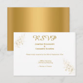 ELEGANT SIMPLE GOLD LEAF GOLD REVERSE RSVP KAART (Voorkant / Achterkant)