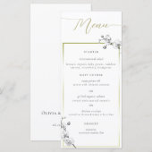 Elegant Simple Gold Lijst BW Orchids Vrijgezellenf Menu (Voorkant / Achterkant)