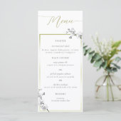 Elegant Simple Gold Lijst BW Orchids Vrijgezellenf Menu (Staand voorkant)