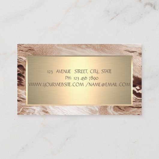 Elegant Simple Gold Lijst, Gold Brown Visitekaartje (Achterkant)