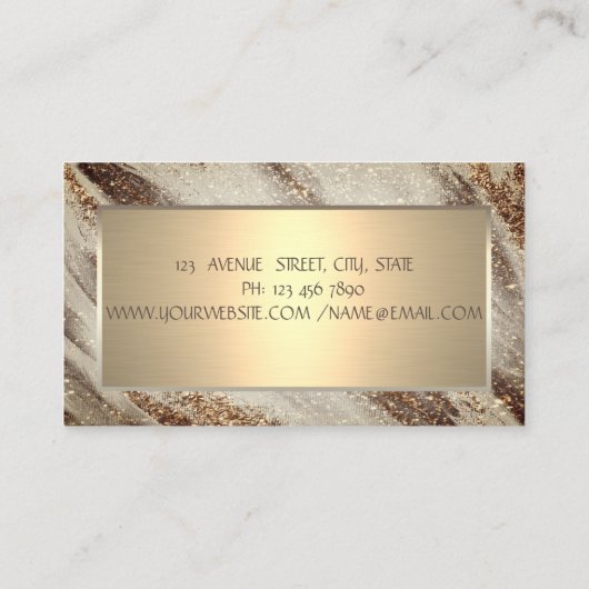 Elegant Simple Gold Lijst, Gold Glitter Visitekaartje (Achterkant)