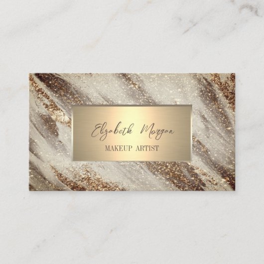 Elegant Simple Gold Lijst, Gold Glitter Visitekaartje (Voorkant)