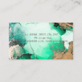 Elegant Simple Gold Lijst, groene marmer Visitekaartje (Achterkant)