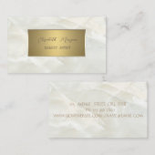 Elegant Simple Gold Lijst, witte marmer Visitekaartje (Voorkant / Achterkant)