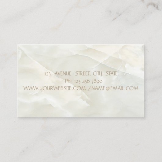 Elegant Simple Gold Lijst, witte marmer Visitekaartje (Achterkant)