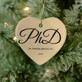 Elegant Simple Gold PhD Name Afstuderen Keramisch Ornament