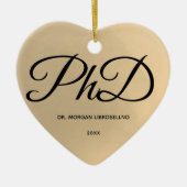 Elegant Simple Gold PhD Name Afstuderen Keramisch Ornament (Voorkant)