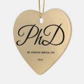 Elegant Simple Gold PhD Name Afstuderen Keramisch Ornament (Links)