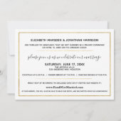 Elegant Simple Gold Photo Just Married Website Aankondiging (Achterkant)