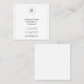 Elegant Simple Gold Sjabloon Moderne Professional Vierkante Visitekaartje (Voorkant / Achterkant)