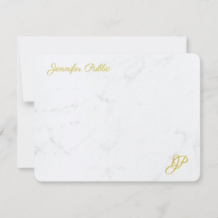 Elegant Simple Gold Text Specialized Stationery Notitiekaartje