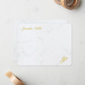 Elegant Simple Gold Text Specialized Stationery Notitiekaartje (Voorkant / Achterkant in situ)