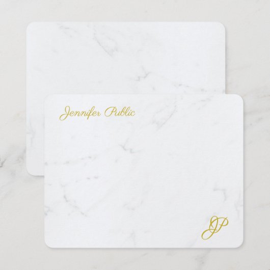 Elegant Simple Gold Text Specialized Stationery Notitiekaartje (Voorkant / Achterkant)