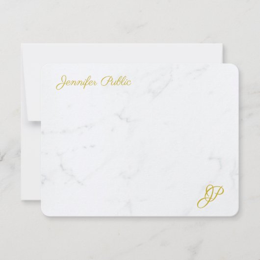Elegant Simple Gold Text Specialized Stationery Notitiekaartje (Voorkant)