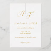 elegant Simple gold typografie bruiloft Folie Uitnodiging (Voorkant)