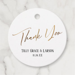 Elegant Simple Gold Typografie Hartelijk dank Bedankjes Labels