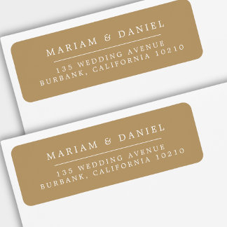 Elegant Simple Gold Wedding Return Address Etiket