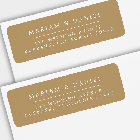 Elegant Simple Gold Wedding Return Address Etiket