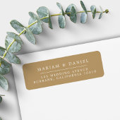 Elegant Simple Gold Wedding Return Address Etiket
