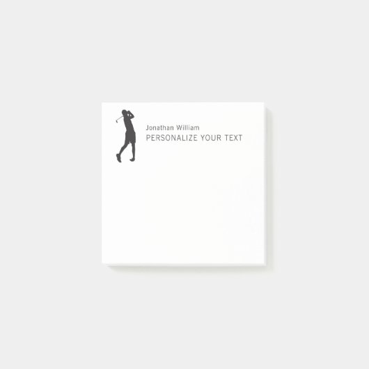 Elegant Simple Golf Player Personal Stationery Post-it® Notes (Voorkant)