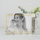 Elegant Simple Graduparty Black & Gold Foil Folie Uitnodiging (Staand Voorkant)