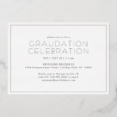 Elegant Simple Graduparty Black & Gold Foil Folie Uitnodiging (Achterkant)
