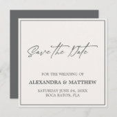 Elegant Simple Gray Typografie Save The Date (Voorkant / Achterkant)