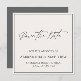 Elegant Simple Gray Typografie Save The Date