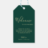 Elegant Simple Green Gold Classy Modern Wedding Cadeaulabel (Voorkant)