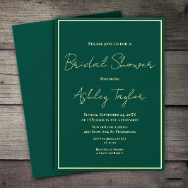 Elegant Simple Green Gold Modern Vrijgezellenfeest Kaart