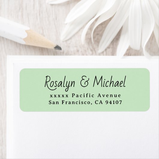 Elegant Simple Green Return Address  Etiket (Insitu)