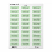 Elegant Simple Green Return Address  Etiket (Full Sheet)