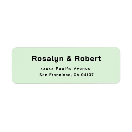 Elegant Simple Green Return-adreslabels Etiket (Voorkant)