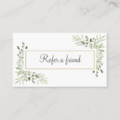 Elegant Simple Greenery Aanbevelingskaartje (Voorkant)