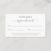 Elegant Simple Greenery Beauty Salon Afsprakenkaartje (Achterkant)