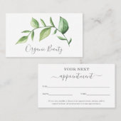 Elegant Simple Greenery Beauty Salon Afsprakenkaartje (Voorkant / Achterkant)