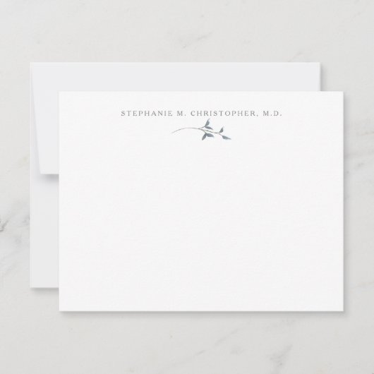Elegant Simple Greenery Personalized Stationery Notitiekaartje (Voorkant)
