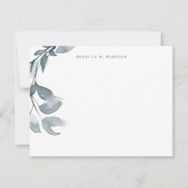 Elegant Simple Greenery Personalized Stationery Notitiekaartje