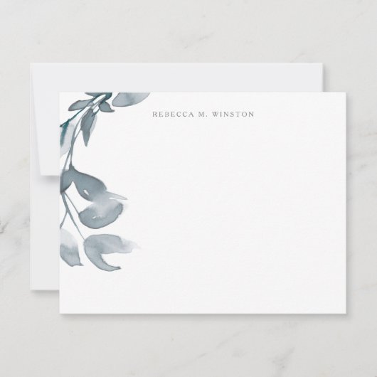 Elegant Simple Greenery Personalized Stationery Notitiekaartje (Voorkant)