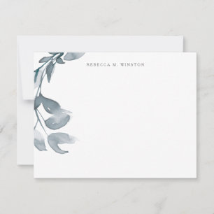 Elegant Simple Greenery Personalized Stationery Notitiekaartje