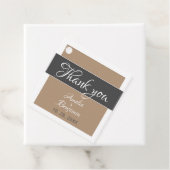 Elegant Simple Grey Beige Script Weddenschap Harte Bedankjes Labels (In situ)