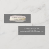Elegant Simple Grey, Folie Penseelstreek Mini Visitekaartje (Voorkant / Achterkant)