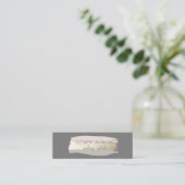 Elegant Simple Grey, Folie Penseelstreek Mini Visitekaartje (Staand voorkant)