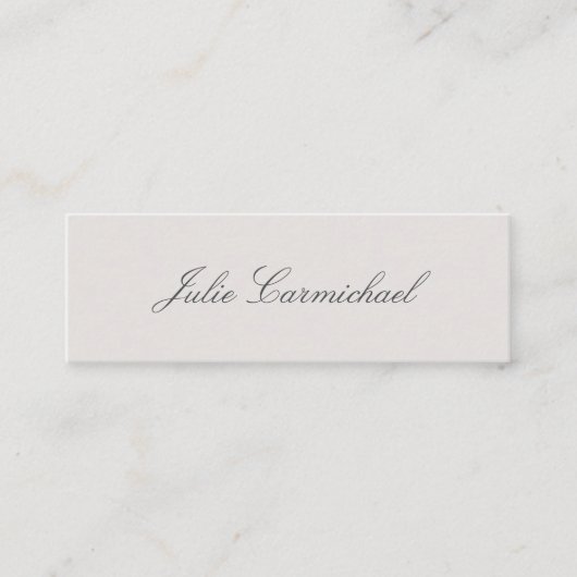 Elegant Simple Grey Script Name Mini Visitekaartje (Voorkant)