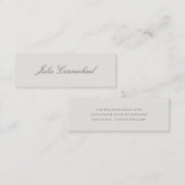 Elegant Simple Grey Script Name Mini Visitekaartje (Voorkant / Achterkant)