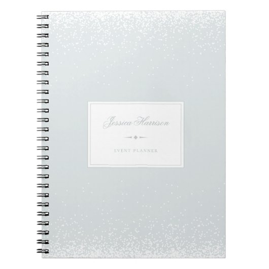 Elegant Simple Grey White Confetti Event Planner Notitieboek (Voorkant)