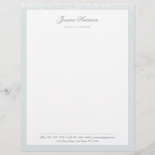 Elegant Simple Grey White Confetti Professional Briefhoofd