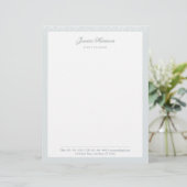 Elegant Simple Grey White Confetti Professional Briefhoofd (Staand voorkant)
