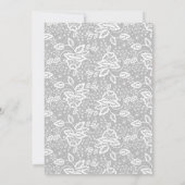Elegant & Simple Grey White Lace Wedding Kaart (Achterkant)